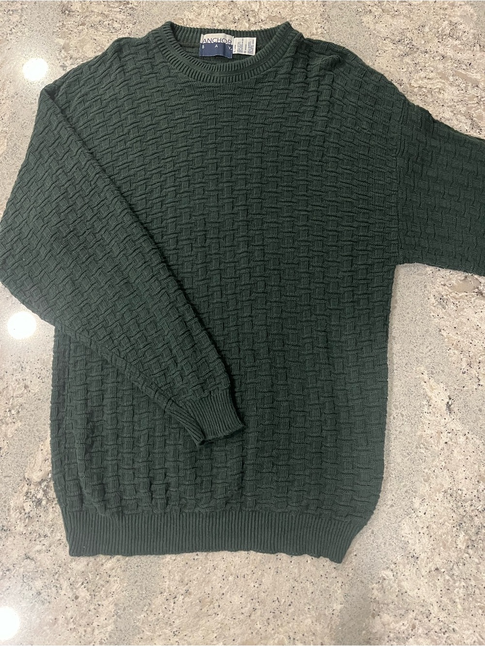 Vintage 90s Green 3D Textured Knit Sweater